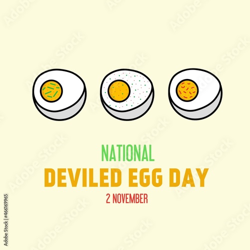 National Deviled Egg Day. Various flavors of deviled egg dish concept. 2 November