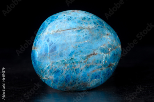 Blue apatite palm stone photo