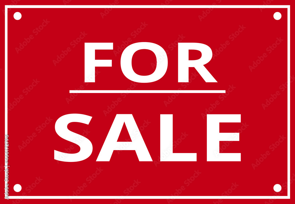 Real estate red for sale sign Real estate red for sale sign