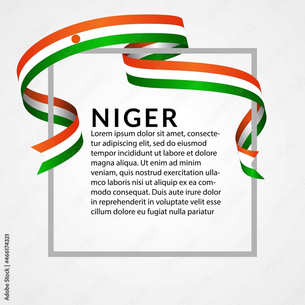 Obraz premium ribbon shape niger flag background template