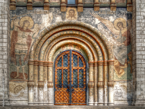 Frescoes of Dormition Cathedral in Moscow Kremlin, Russia