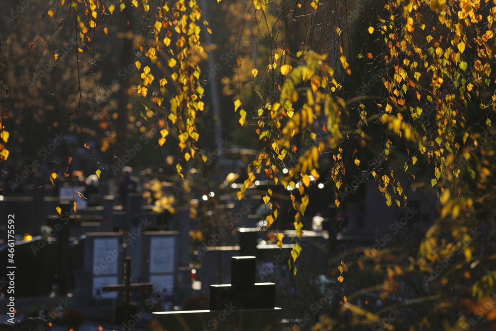 Obraz premium Cemetery, All Saints' Day, Poland