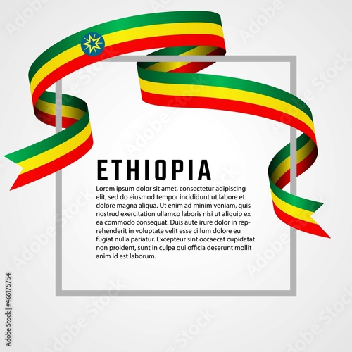 ribbon shape ethiopia flag background template