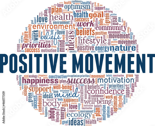 Positive Movement vector illustration word cloud isolated on white background.