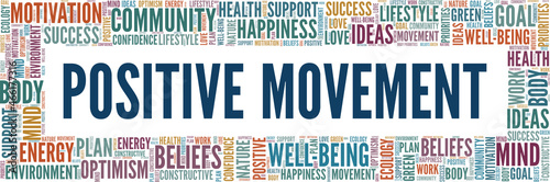 Positive Movement vector illustration word cloud isolated on white background.