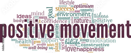 Positive Movement vector illustration word cloud isolated on white background.