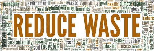 Reduce Waste vector illustration word cloud isolated on white background.
