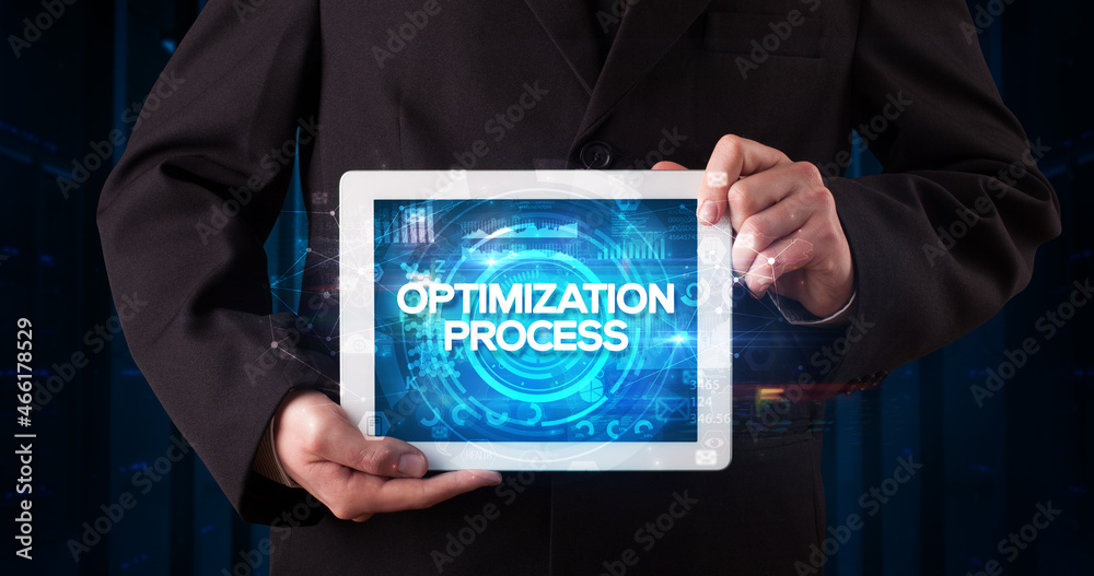 Person holding tablet, business concept Person holding tablet, business concept