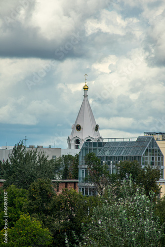 white bell tower in the Kremlin of Nizhny Novgorod photo