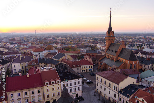 Widok z lotu ptaka z Tarnowskiego rynku.