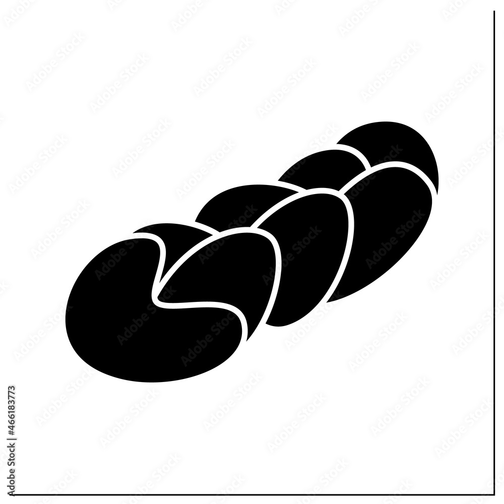 Twist donut glyph icon. Braid shape sugar-glazed cream-filled doughnut. Concept of Bavarian recipe pastry home baking and tasty unhealthy food.Filled flat sign. Isolated silhouette vector illustration Twist donut glyph icon. Braid shape sugar-glazed cream-filled doughnut. Concept of Bavarian recipe pastry home baking and tasty unhealthy food.Filled flat sign. Isolated silhouette vector illustration