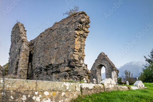 The sun is setting above the Abbey Graveyard which was build by Hugh O Donnell in 1474 - all names and artwork removed