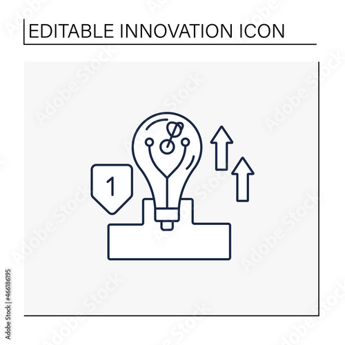 Sustaining innovation line icon.Routine newness. Changes incremental, response to customer or improvements in technology.Innovation concept. Isolated vector illustration. Editable stroke
