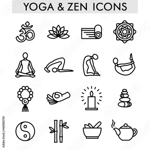 Yoga and zen icons