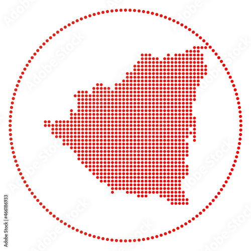 Nicaragua digital badge. Dotted style map of Nicaragua in circle. Tech icon of the country with gradiented dots. Classy vector illustration.