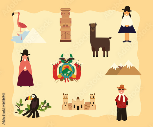 icons set bolivia photo