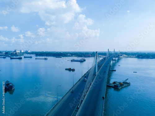 Drone Shot of Shah Amanat Bridge, Chittagong Bangladesh.  photo