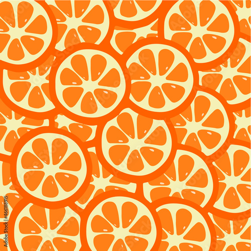 Orange Pattern Background. Fruit Vector Illustration.