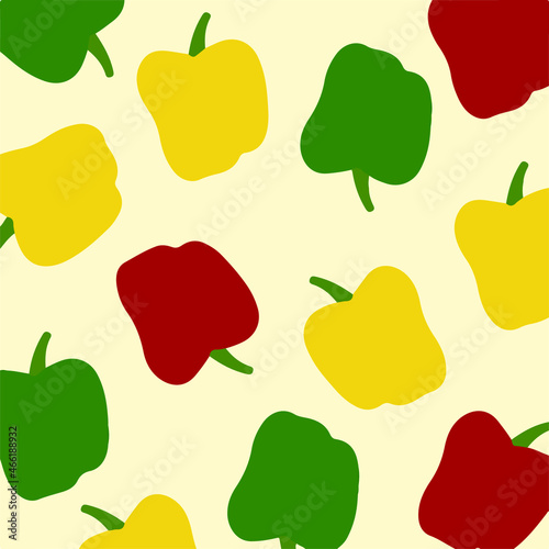 Bell Pepper Pattern Background. Vector Illustration.