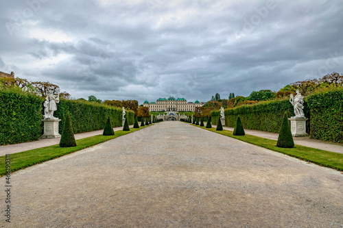 Garden and Belvedere Palace in Vienna  Austria