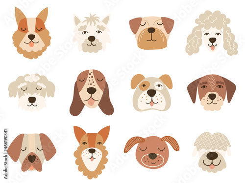 Dog face clipart. Vector illustration.