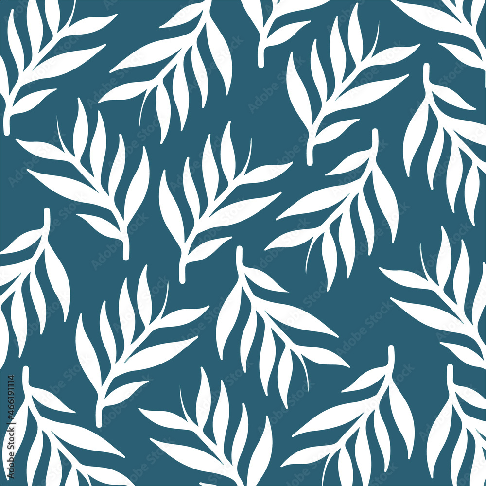 Leaves Floral Pattern Background. Botanical Vector Illustration. Leaves Floral Pattern Background. Botanical Vector Illustration.