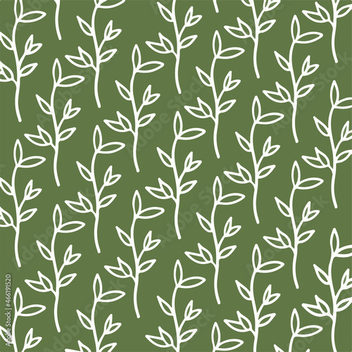 Fototapeta Naklejka Na Ścianę i Meble -  Leaf Pattern Background. Social Media Post. Floral Vector Illustration.