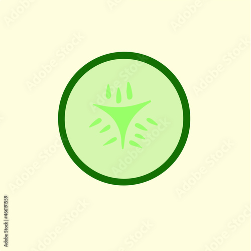 Cucumber Vegetable Symbol. Social Media Post. Vector Illustration.
