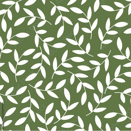 Leaf Pattern Background. Social Media Post. Floral Vector Illustration.