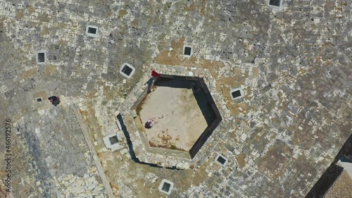 Aerial view of Port Palermo Castle in Albania