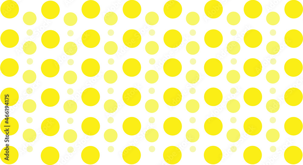 Seamless pattern of yellow dots on a white background. Pattern for web, textile and wallpapers