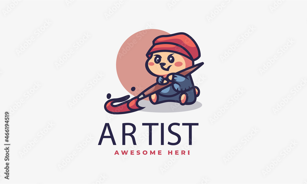 Naklejka premium Baby Bear Cartoon Logo