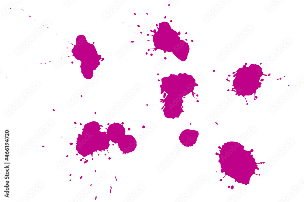 Pink blot on a white background. Spots of ink on a piece of paper. Pink blot on a white background. Spots of ink on a piece of paper.