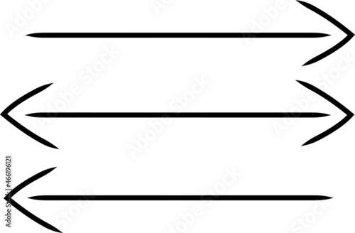 Double arrow icon. Right and left arrow icon outline and linear vector sign symbol. Isolated on white background
