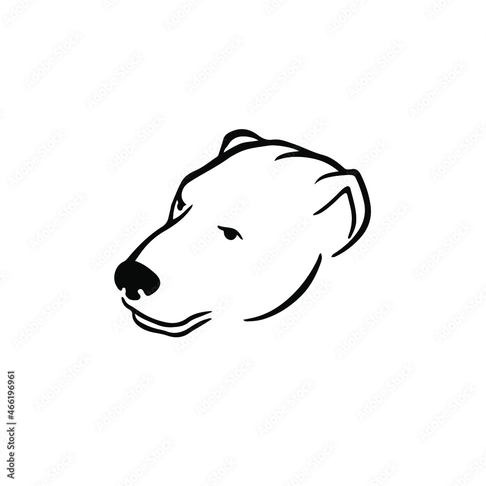 Bear Head Logo Symbol. Stencil Design. Tattoo Vector Illustration.