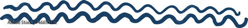 Two hand drawn wavy blue lines. Vector illustration could be used as decorative delimiter separator text in cartoon doodle style