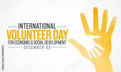 International Volunteer day is observed every year on December 5, to promote volunteering and recognize volunteer contributions to the achievement of the Sustainable Development Goals. Vector art