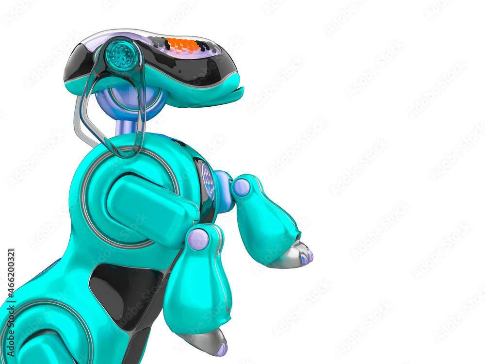 cyber dog cartoon standing up side view cyber dog cartoon standing up side view