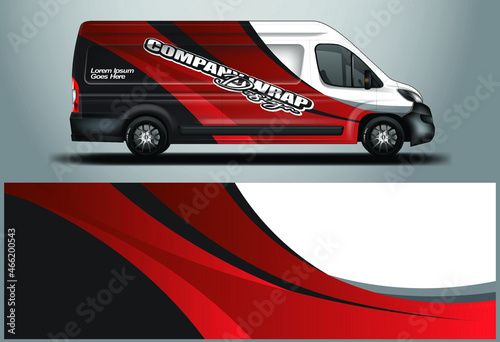 Van Wrap Design Livery Vector . Background For Vehicle. Ready Print File .