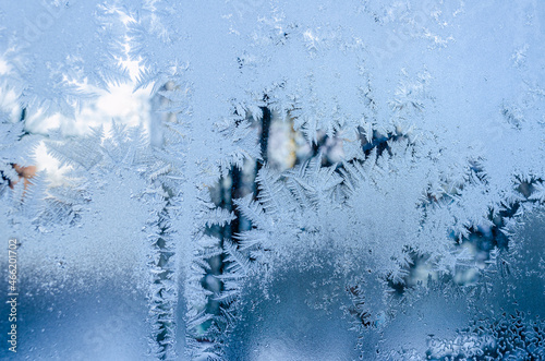 Frosty patterns on the window