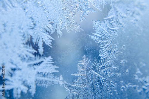 Frosty patterns on the window