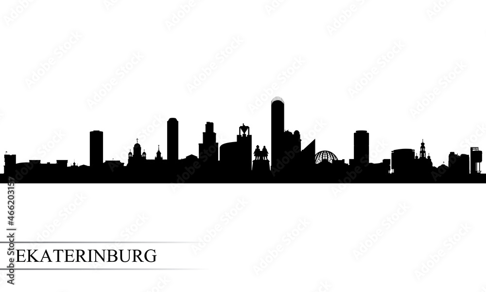 Ekaterinburg city skyline silhouette background