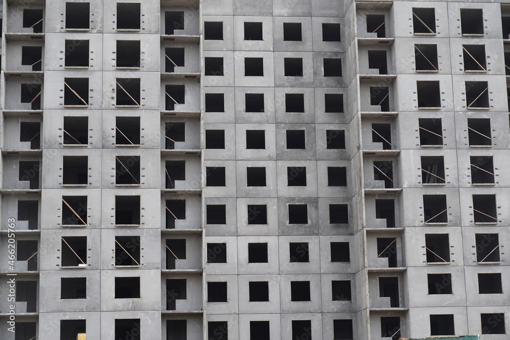The texture of a multi-storey building under construction.