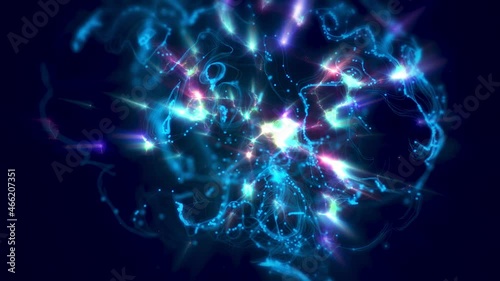 Artificial Intelligence DIGITAL BRAIN. Illustration of NEURAL ACTIVITY process, FUTURE TECHNOLOGY animation. BRAIN RESEARCH, thinking process. Abstract technology. Human. Development of medicine.