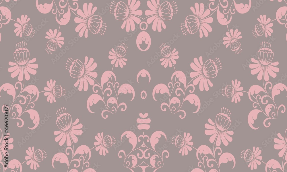 floral texture pattern for textile and ceramic tiles interior design with grey and pink color floral texture pattern for textile and ceramic tiles interior design with grey and pink color