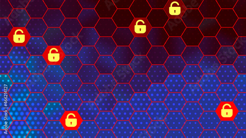Abstract technology hexagonal background. Hacking Concept Vector illustration