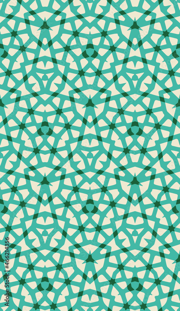 Seamless pattern with abstract geometric motifs in 3 colors Seamless pattern with abstract geometric motifs in 3 colors