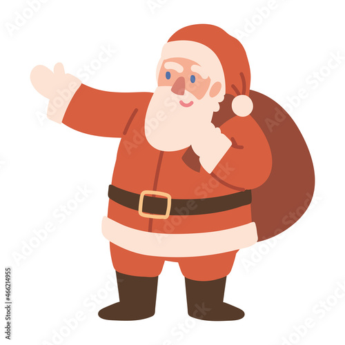 santa with bag gifts
