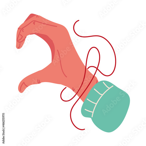 red thread of destiny in hand