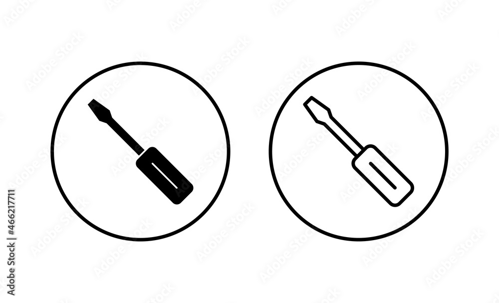 Screwdriver icons set.tools sign and symbol Screwdriver icons set.tools sign and symbol